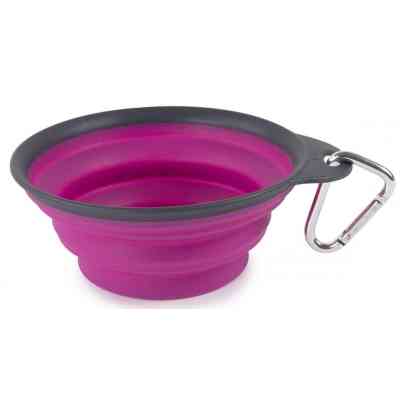 Посуд для собак Dexas Дорожня складна миска Тревел Кап з карабіном велика 480 мл (пурпурна) (0084297309169) Вінниця