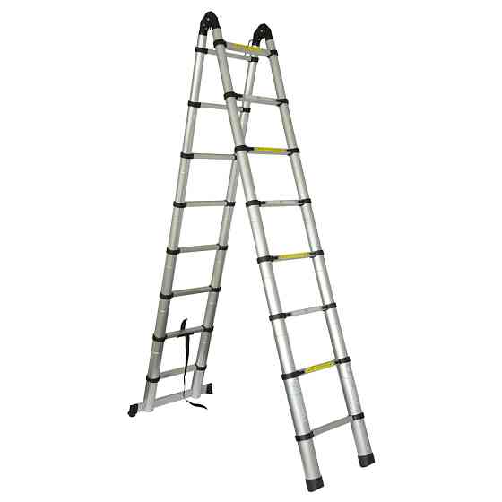 Flora Лестница телескопическая универсальная 16 ступеней 5.0м FLORA (5033434) Коломия