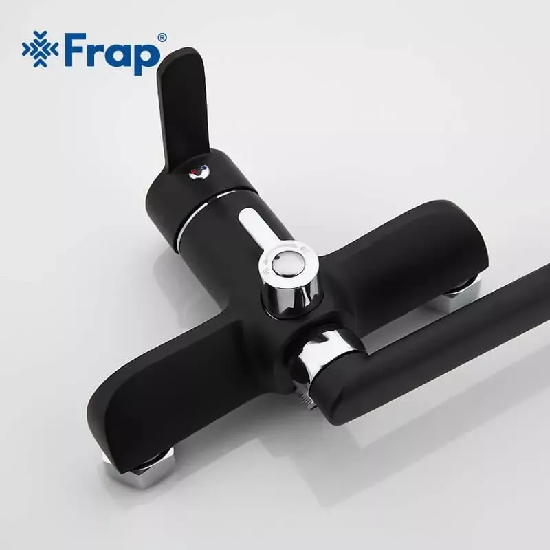 Смеситель для ванны с душевым гарнитуром Frap F2242 черный/хром Киев - изображение 4