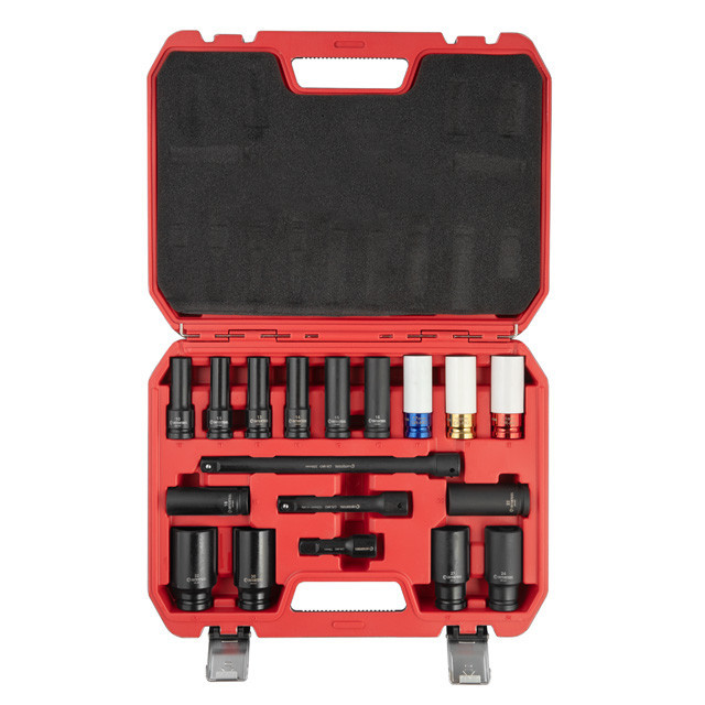 Набір головок та подовжувачів ударних 1/2", 18 од., головки: 10-24 мм, подовжувачі: 75/125/250 мм, Cr-Mo, STORM INTERTOOL ET-8506 Київ - фото 2