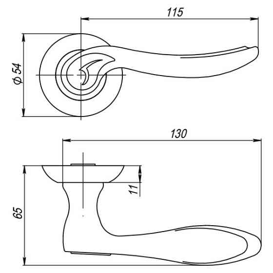 Ручка раздельная Punto (Пунто) ONDA SN/CP-3 Матовый никель/хром Киев