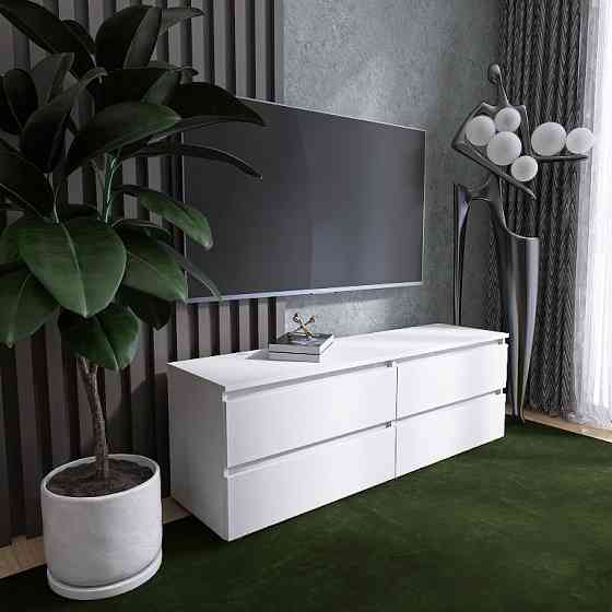 Тумба под телевизор Эверест ЛТВ-1400 Лайт 140х38х49 см Нимфея Альба (DTM-4672) Днепр