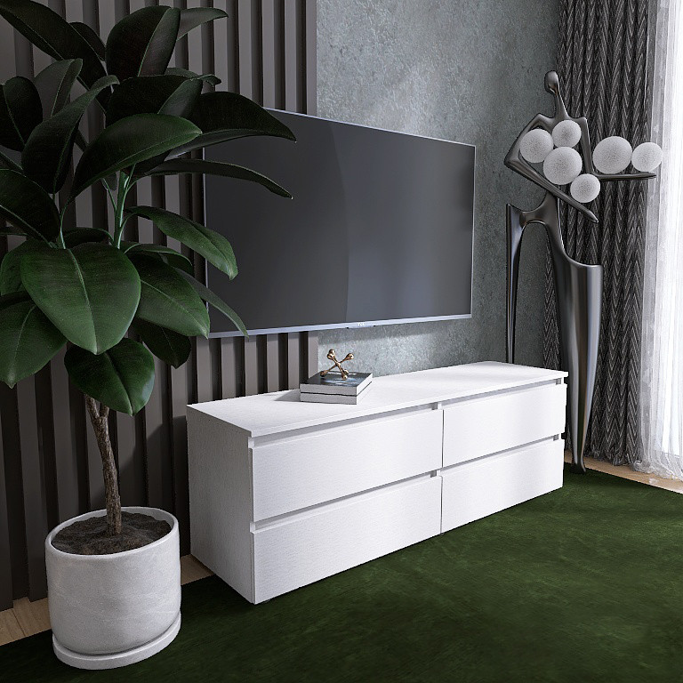 Тумба під телевізор Еверест ЛТВ-1400 Лайт 140х38х49 см Німфея Альба (DTM-4672) Дніпро - фото 5