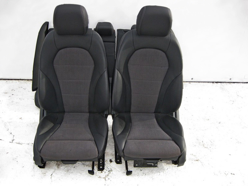 Mercedes-Benz  A2059100838 9J41 Комплект сидінь чорний шкірозамінник з сірою тканиною C-Class W205 Одеса - фото 11
