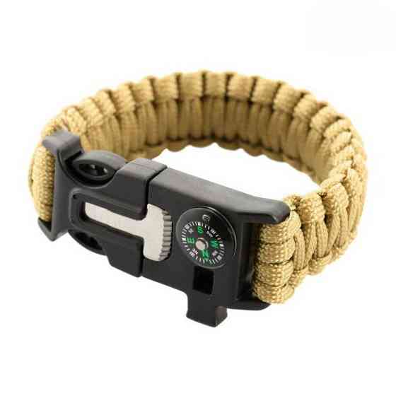 PARACORD БРАСЛЕТ З ВИСКОРЕМ, КОМПАСОМ ТА СВИСТКОМ КАЙОТ Київ