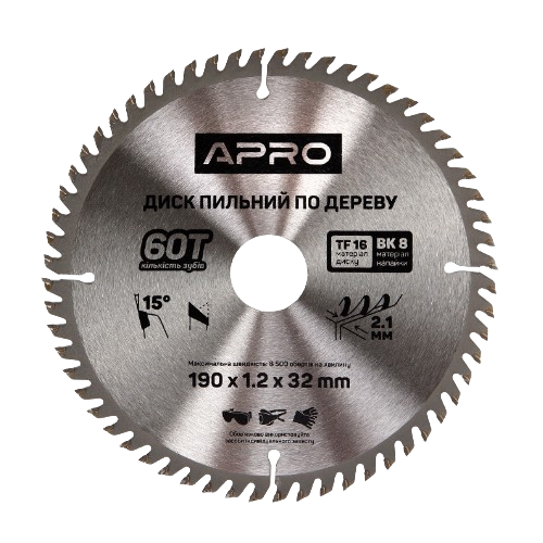 Диск пиляльний по дереву d190мм*32(30)мм 60T New APRO Житомир