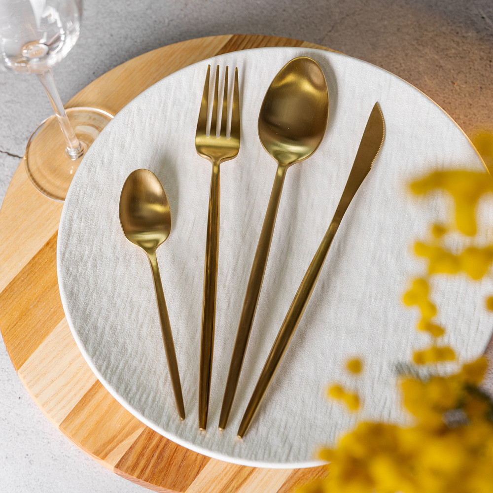 Yiwu Набір столових приборів 24 предмети столовий набір на 6 персон Золотистий HP-20-17 Коломыя - изображение 4