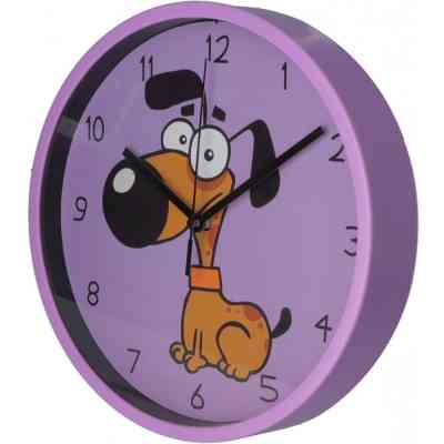 Настенные часы Optima Little Dog пластиковый, фиолетовый (O52105) Винница