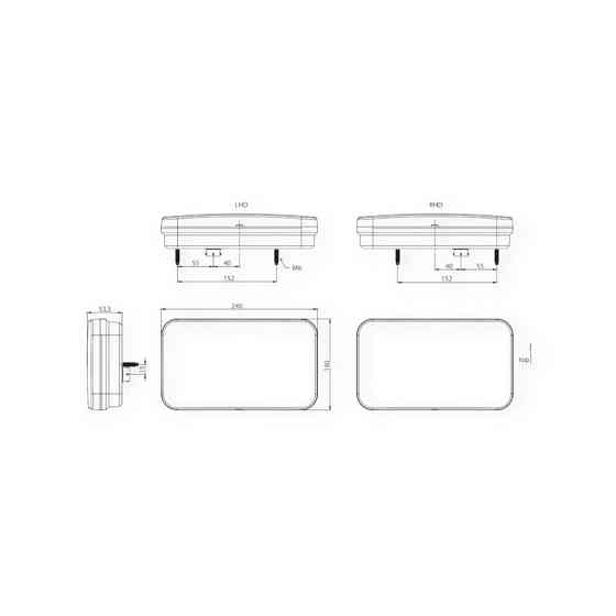 Ліхтар заднього причепа з трикутним відбивачем правий вантажного Мукачево