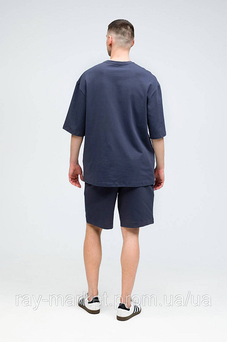 Костюм футболка оверсайз та шорти RAY BASIC темно-сірий чоловічий (U1801M-Dark Grey) Київ - фото 3