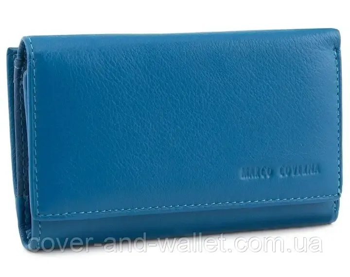 Невеликий жіночий гаманець блакитного кольору із натуральної шкіри Marco Coverna MC 1418 Київ - фото 2