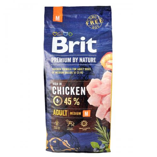 Корм сухой Brit Premium Dog Adult M для взрослых собак средних пород весом 10-25 кг с курицей 15 кг Киев - изображение 7