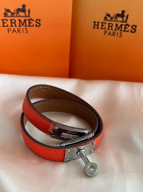 Кожаный браслет Hermes на два оборота белый | Наматывающийся браслет на руку | Браслет Hermes Одесса - изображение 10