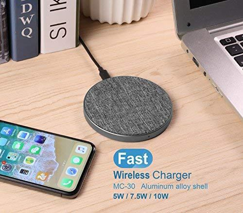 Зарядное устройство беспроводное Qi 10Вт QC3.0 5-9В 1.2А W02 тканевое с LED-индикатором Киев - изображение 1