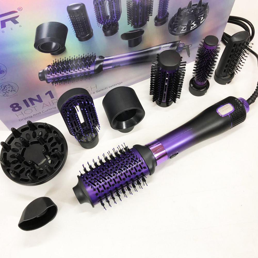 Фен-щітка повітряний з насадками, Фен для красивої укладки волосся, Фен-щітки стайлери AW-19 Львів - фото 5