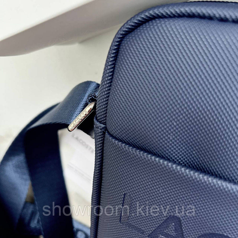 Чоловіча брендова сумка через плече Lacoste (2026) синя Київ - фото 5