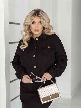 Жіночий костюм з мікровельвету Favorit 50-52, Шоколадний Київ