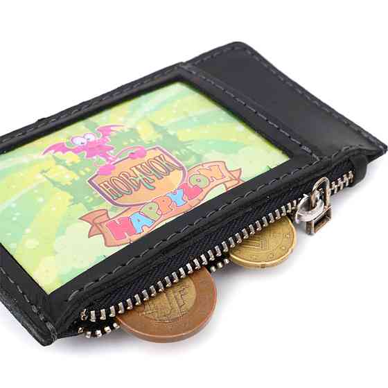 Вертикальный картхолдер с держателем для Apple AirTag из натуральной кожи GRANDE PELLE 11626 Черный Киев