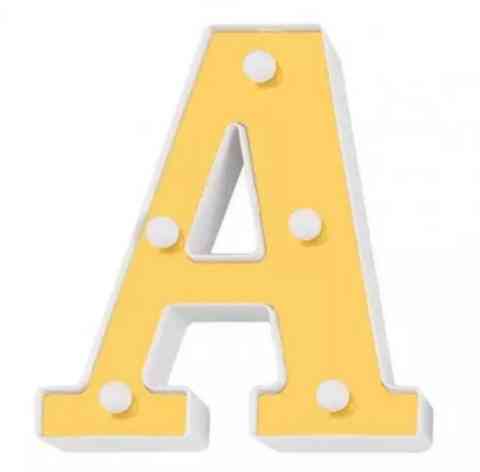 Объемная буква А led маленькая 16 на 14 см золотистый Киев