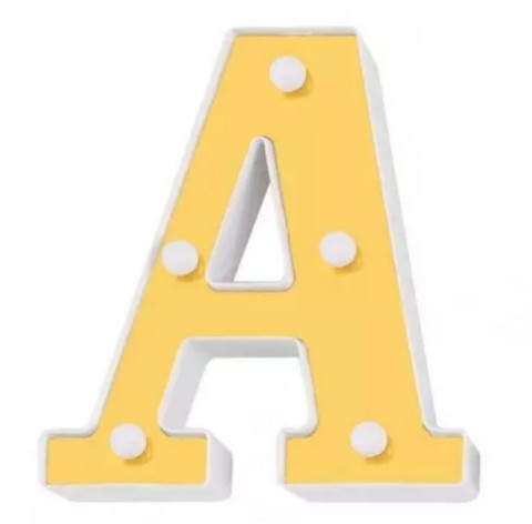 Объемная буква А led маленькая 16 на 14 см золотистый Киев - изображение 2