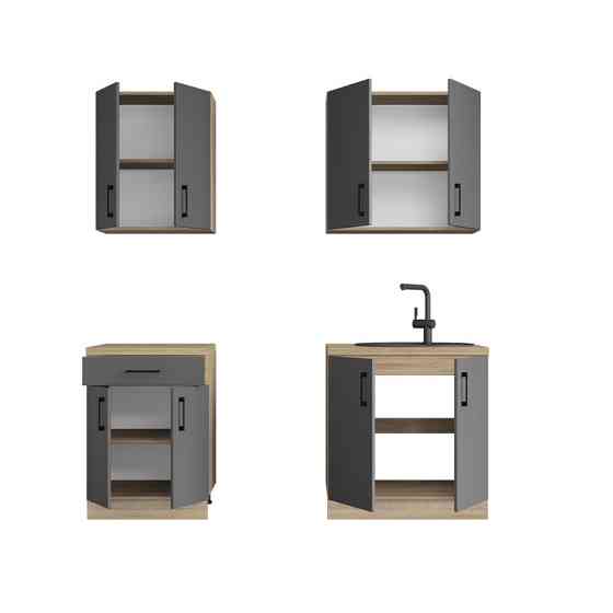 Кухня модульна Еверест Оптіма набір №2 Графіт 2 м (без стільниці) (DTM-5698) Львів