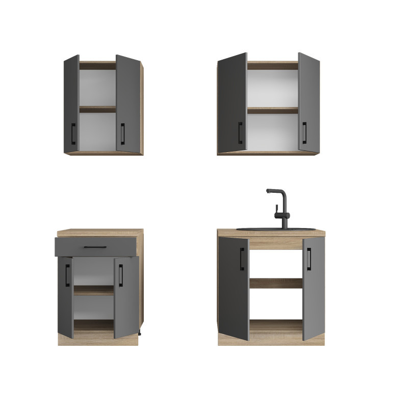 Кухня модульна Эверест Оптима набор №2 Графит 2 м (без столешницы) (DTM-5698) Львов - изображение 3