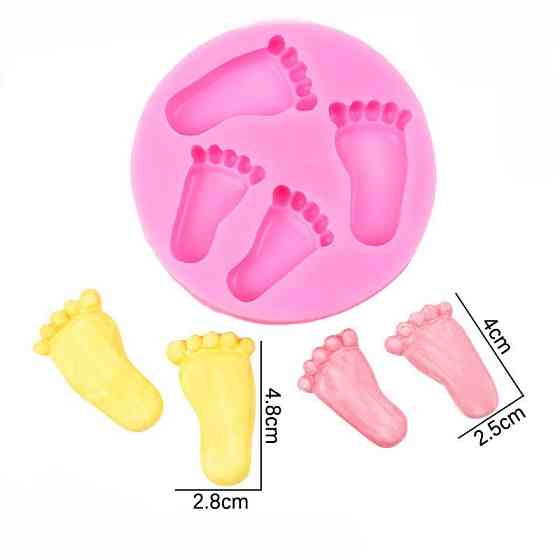 Молд силиконовый Детские ножки 95 мм розовый Киев