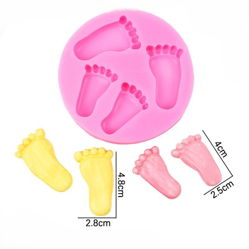 Молд силиконовый Детские ножки 95 мм розовый Киев - изображение 2