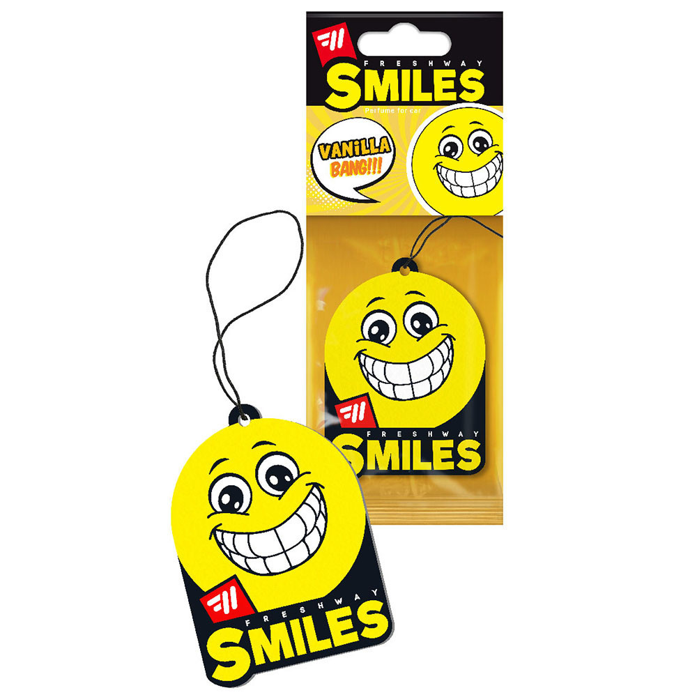 Ароматизатор для авто листочок "Smiles Dry" Vanilla (Ваніль) FreshWay Київ - фото 1