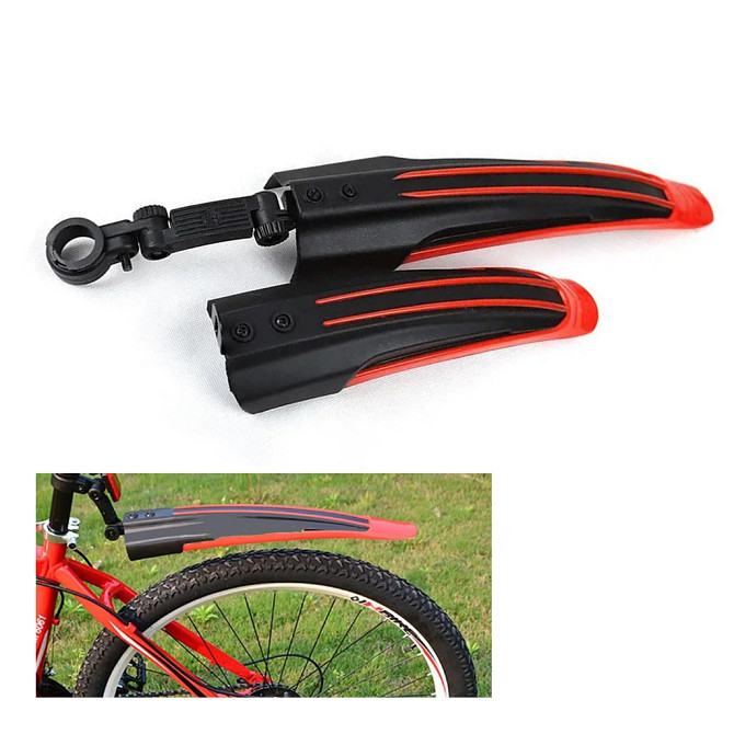 Крылья велосипедные для колес 20'' 24'' 26'' Feel Fit Черно-красные Бровары - изображение 1