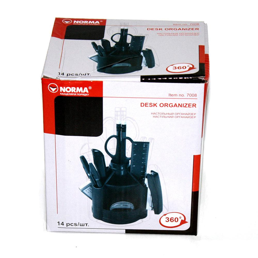Настільний офісний набір "Norma" 7008 "Вертушка" чорн 14 предм, шт Київ - фото 1