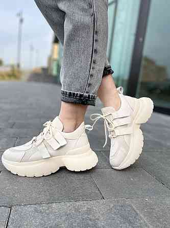 M.KRAFT Кросівки жіночі M.KRAFT 21042 бежеві (весна-осінь, шкіра+замша натуральна) (5012) Коломия