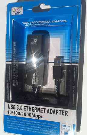 Перехідник USB 3.0 Type-A --> Ethernet RJ45 1000Mb Realtek RTL чорний Вінниця