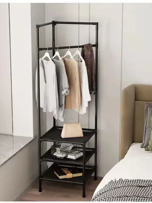 Напольный стеллаж для обуви и одежды 180×45×45 см с крючками, прочная пластиковая конструкция в черном цвете Одесса - изображение 18