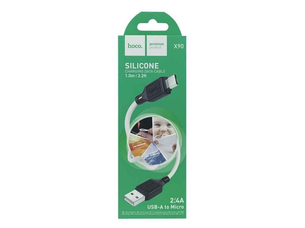 Кабель microUSB X90 силіконовий 1м (37) ТМ Hoco Київ - фото 1