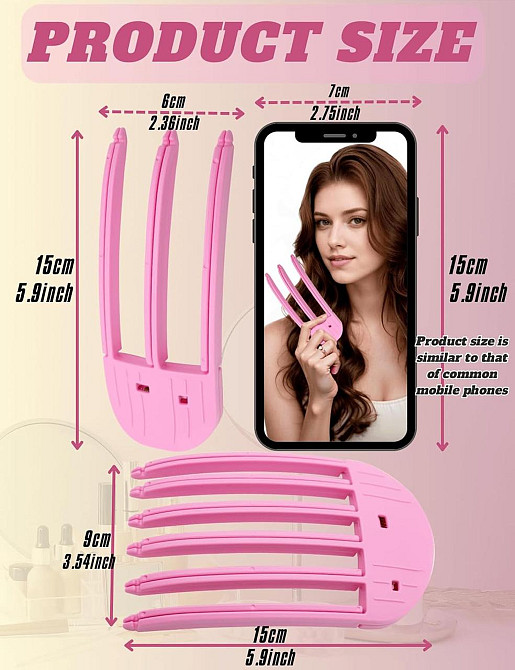 Зажим для объема волос FlaSloth Wind Shaping 2PCS черный подъём корней пышная челка набор зажимов для объема Киев - изображение 6