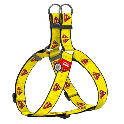 Шлей для собак WAUDOG Nylon с QR паспортом "Супермен 2" пластиковый фастекс XL (324-2014) Винница - изображение 1