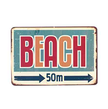 Магніт вінтаж "Beach", метал, 10 х 8 см Рівне