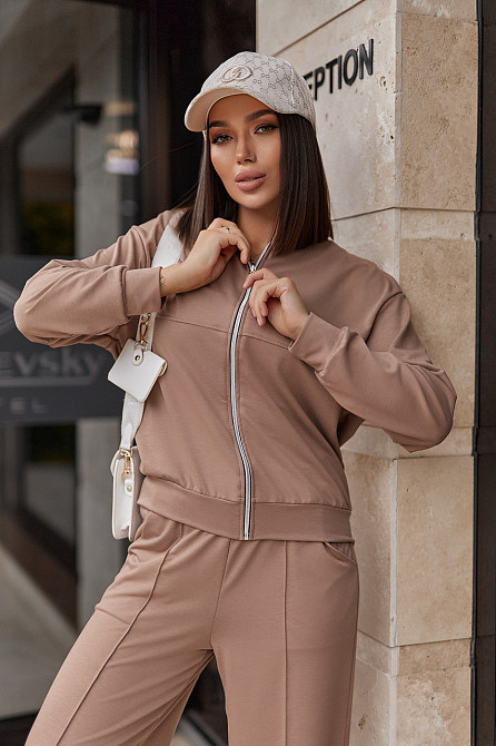 Жіночий трикотажний костюм зі штанами палаццо "Alicante"  | Батал Капучіно, 50-52 Київ - фото 2