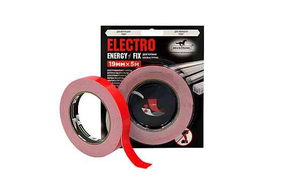 Двостороння клейка стрічка ELECTRO ENERGY FIX MUSTANG  19мм х 5м Рівне