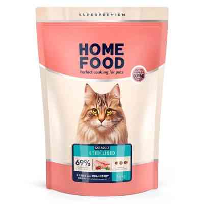 Сухий корм для кішок Home Food For sterilised з кроликом та журавлиною 1.6 кг (4820235020026) Вінниця