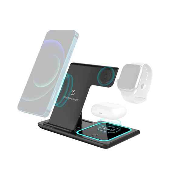 Бездротова зарядка 3в1 15Вт 5-12В годинник телефон навушники AC Prof 3in1W Киев