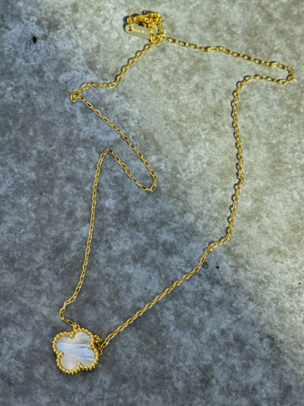 Van Cleef набір 4 предмети — сережки, підвіска браслет, кільце / натуральний перламутр / лимонне золото / проба, гравіювання Одеса