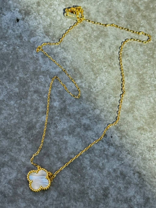 Van Cleef набор 4 предмета - сережки, подвеска браслет, кольцо / натуральный перламутр, лимонное золото Одесса - изображение 3