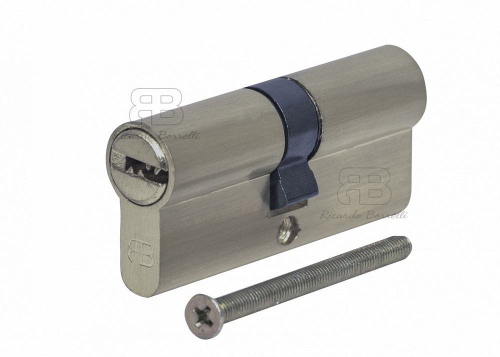 Євроциліндр для міжкімнатних дверей Ricardo Borelli з двостороннім ключем перфорований 70мм 35/35 ZN SG матова латунь Київ - фото 1