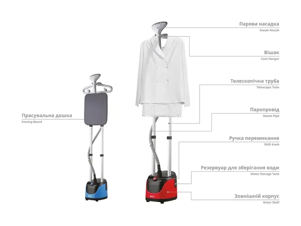 Відпарювач для одягу 3200Вт І  прасувальна дошка BITEK BT-3038B Одеса - фото 5