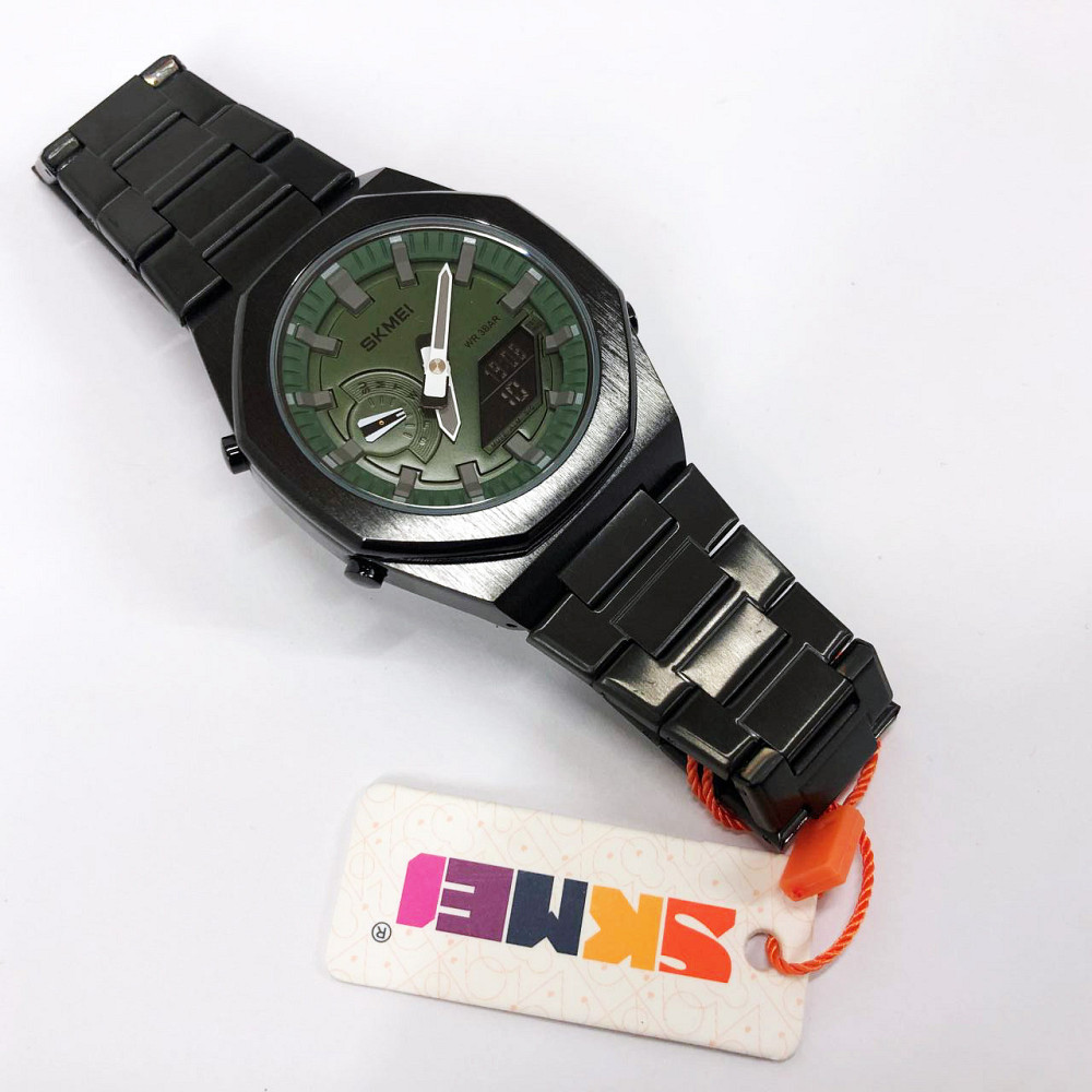 Годинники спортивні скмей SKMEI 1816BKGNBK, Хороший наручний годинник чоловічий, UJ-847 Протиударний годинник Київ - фото 1
