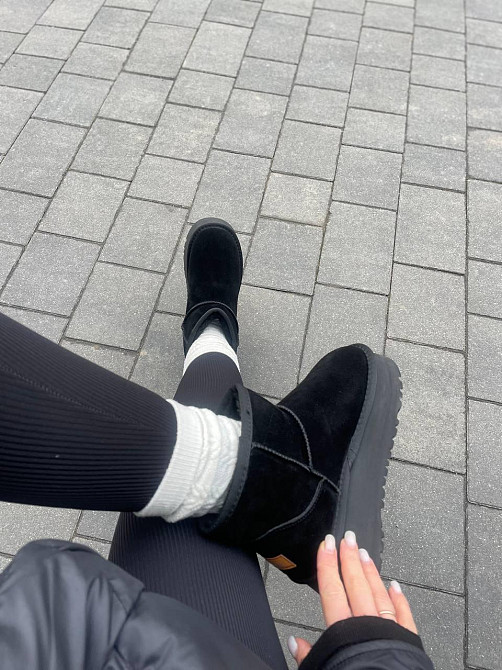 Без бренда Угги жіночі BESSKP чорні натуральна замша висота 11 см размер 36-41 ( -1) Коломия - фото 2