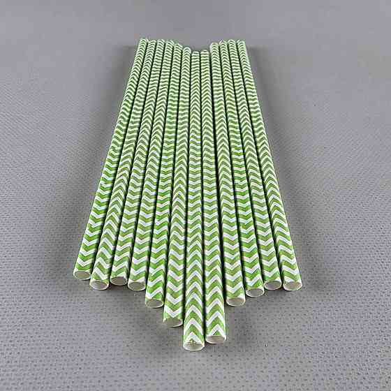 Соломка трубочка паперова Ø 5 мм 20 см "Ялинка" зелена 25 шт (1 пачка) Харків