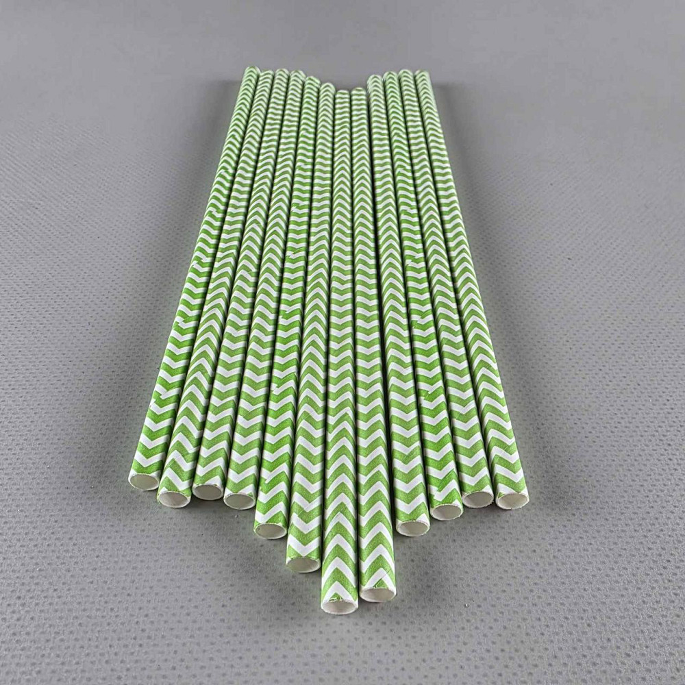Соломка трубочка паперова Ø 5 мм 20 см "Ялинка" зелена 25 шт (1 пачка) Харків - фото 1